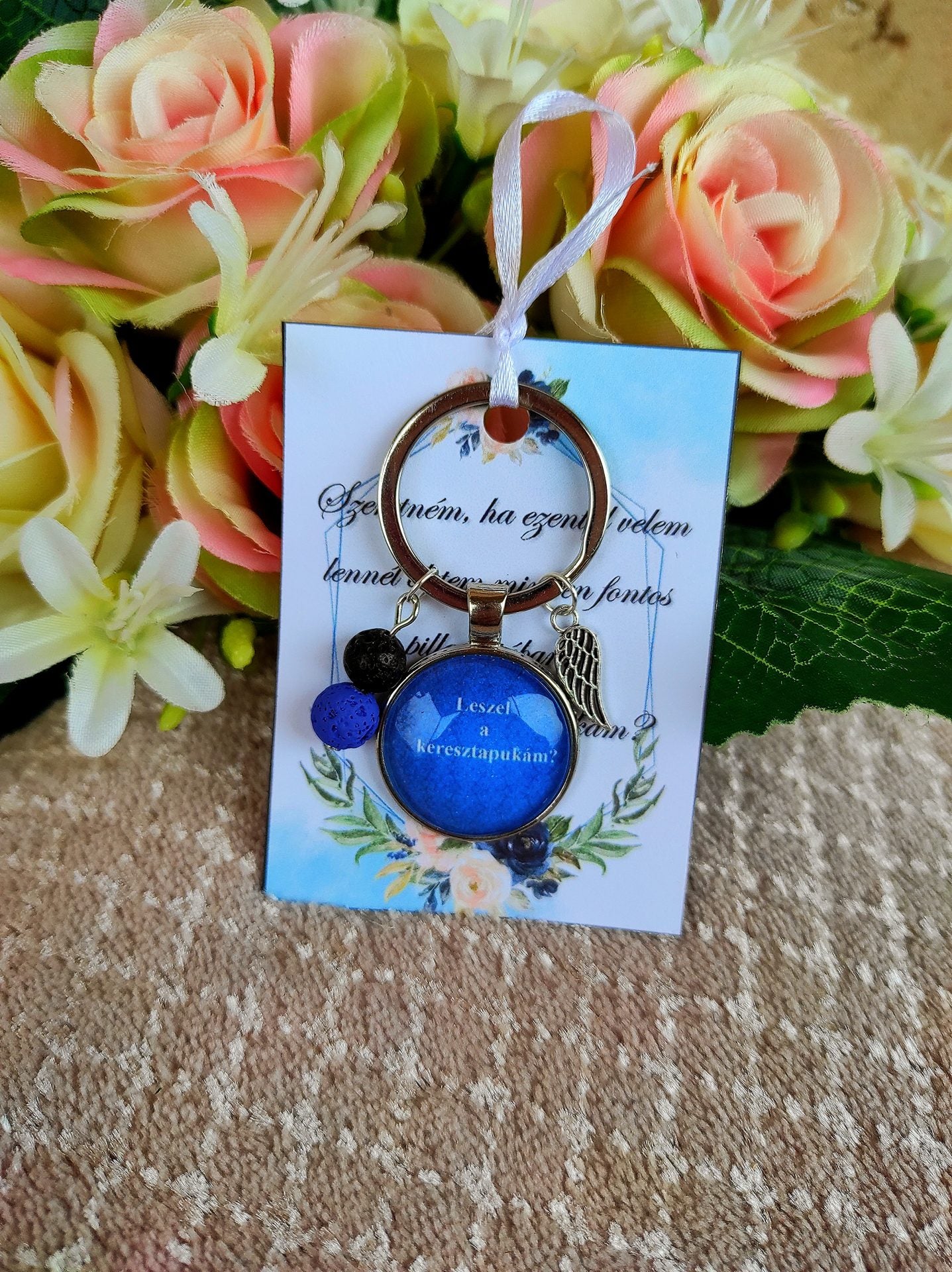 Keresztapa felkérő kulcstartó